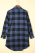 Turn-Down Collar Plaid Shirt Coat